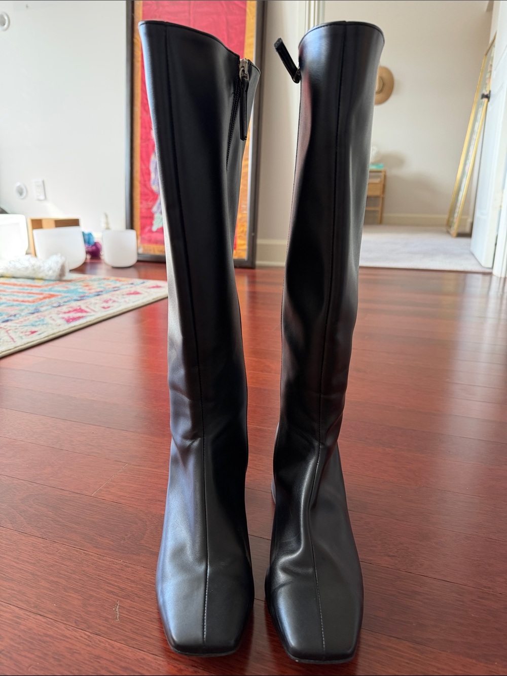 ALOHAS Black Vegan Square Toe Boots